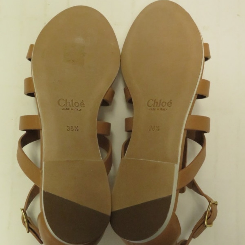 Chloe Sandal Groove Nude Leather Size 38.5 - Picture 5 of 6